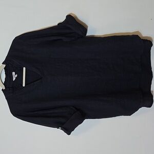 Rosemarine Black Linen Tunic Top Size M Made In Italy Lagenlook Minimalist